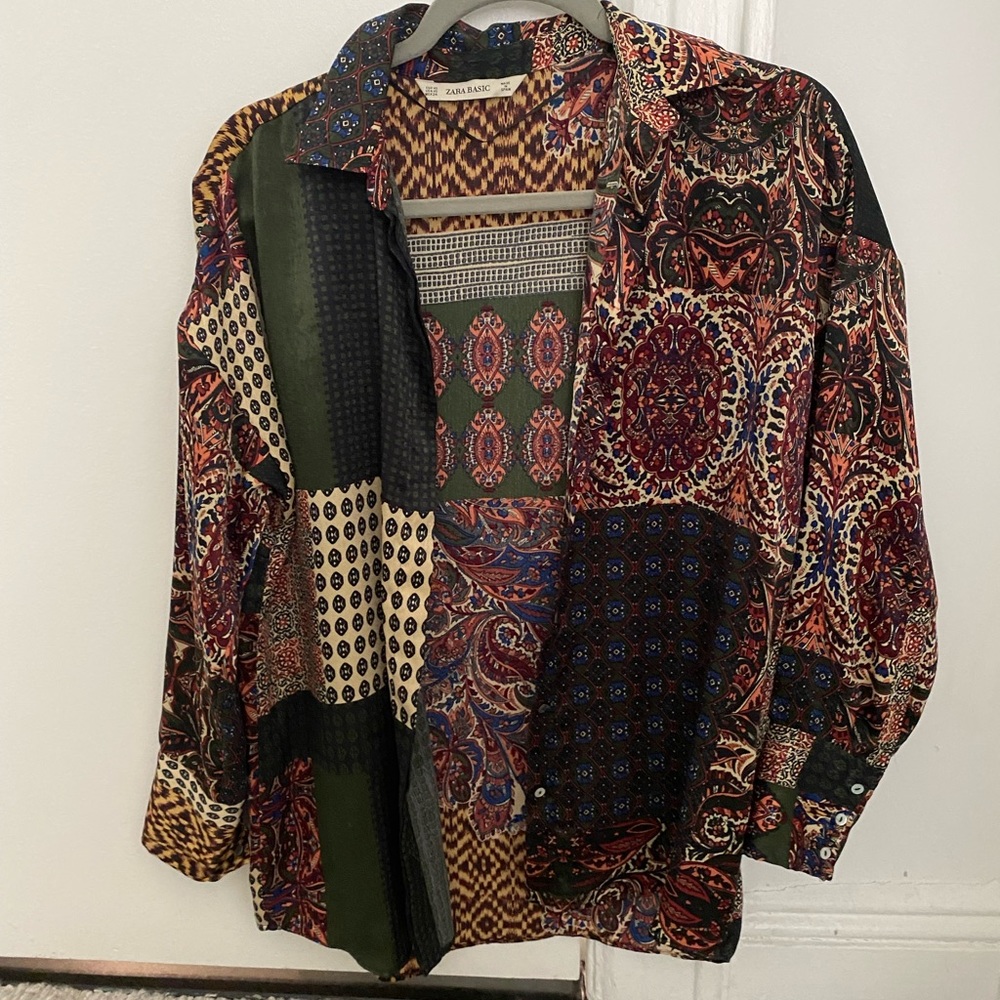 Zara printed button down